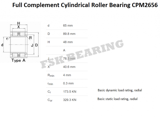 Double roulement à rouleaux cylindrique de la rangée CPM2656 sans anneau externe pour le réducteur 0